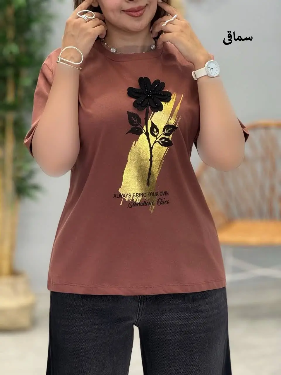 3418-تیشرت گل کد 453